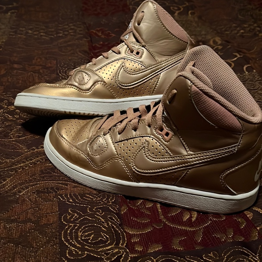 Nike Women's Metallic Rose Gold High-Top Sneakers